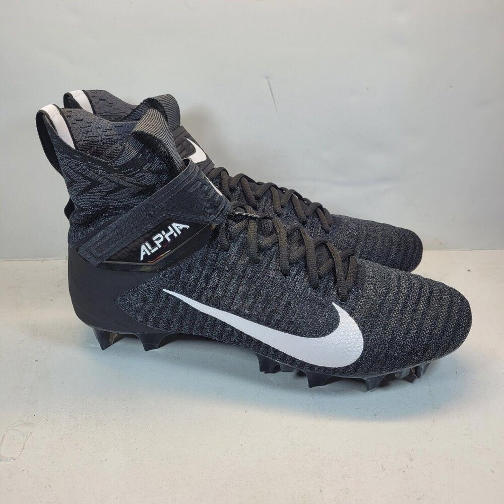 Nike Alpha Menace Elite 2 Men's 13.5 Football Cleats Black/Grey BV3298-001